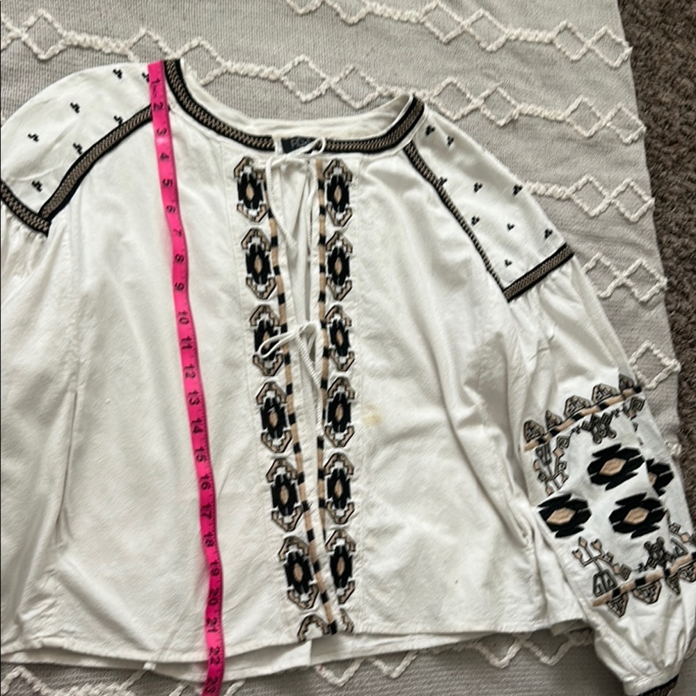 RD & Koko Tribal Embroidered Front-Tie Blouse Jacket - Picture 10 of 13